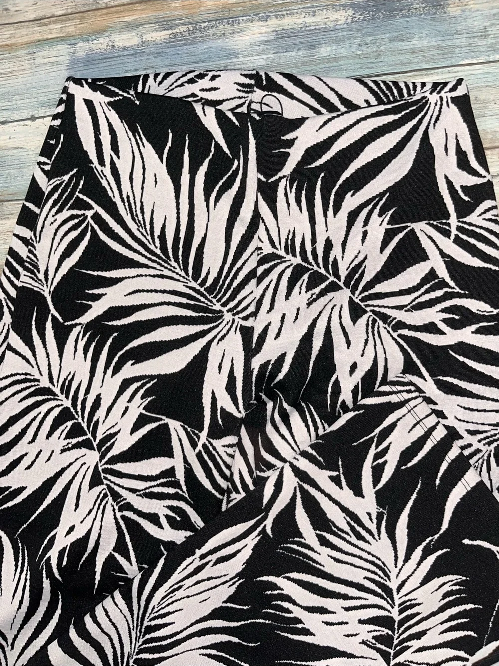 Zara Black White Tropical Palm Print Matching Set Crop Top Pants Small NWT - Picture 7 of 7